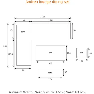 Garden Impressions Aluminium-Rope Lounge-Set "Yoshi" inkl. Ecksofa, Tisch, Sessel und Kissen, mint / grau, links