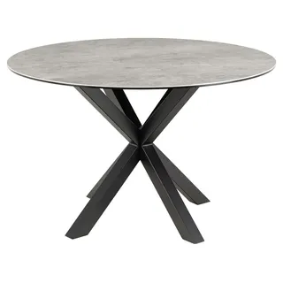 freiraum Esstisch Heaven, rund in Grau, Glas - Keramik - 75,5x119cm (HxD) grau