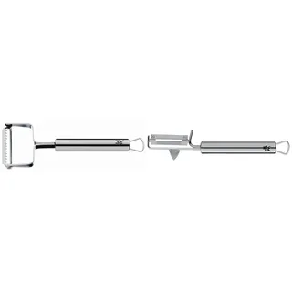 WMF Profi Plus Julienneschneider 17 cm, Cromargan Edelstahl teilmattiert, spülmaschinengeeignet & Profi Plus Kartoffelschäler Pendelklinge 19 cm, Pendelschäler einschneidig, Gemüseschäler