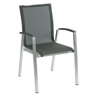 INKOSPOR Inko Stapelsessel 56,5 x 63 x 89 cm gebürstetes Aluminium/Textilene dark 6 St.