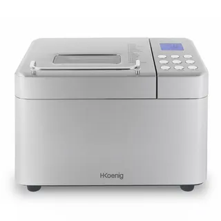 h.koenig BAKE440 Brotmaschine, 3 Brotgrößen, Startvorwahl/Warmhaltefunktion, abnehmbarer Behälter, antihaftbeschichtet, LCD-Display, 600 W