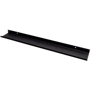 MILUKA Wandregal Schwarz aus Metall 110 cm, Erhöhte Frontkante | Schmale Bilderleiste, Wandboard mit unsichtbarer Befestigung, Schweberegal für Bilderrahmen und Deko, als Heizkörperregal