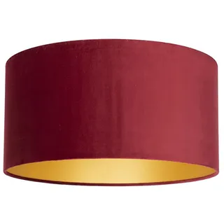 Uniqq Lampenschirm Velours rot Ø 50 cm - 25 cm hoch