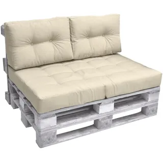 Beautissu Palettenkissen 120 x 80 x 15 cm beige 1 St.