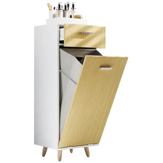 VCM Landos S Hochschrank 107 x 40 x 35 cm Weiß Holz