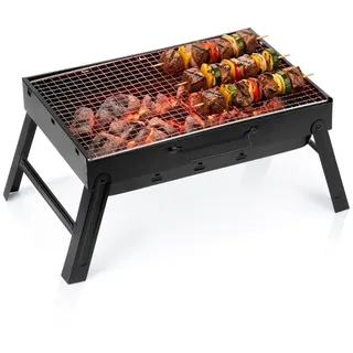 Holzkohlegrill Klappgrill Koffergrill tragbar Garten Camping 51x30x23 cm Vilde