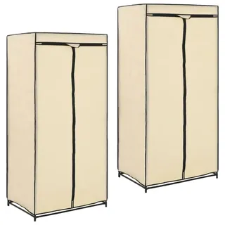 vidaXL Kleiderschrank 2 Stk 75 x 160 x 50 cm Creme