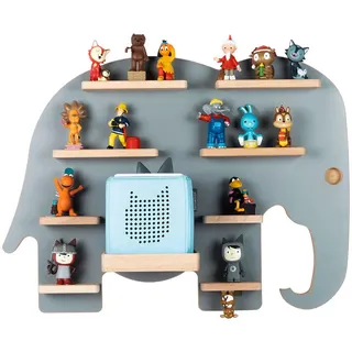 BOARTI Kinderregal Elefant grau 38 Tonies Holz