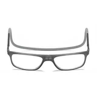 NHQZ Halfter Lesebrille mit Magnetverschluss, Lesebrillen, Bequem Magnetverschluss Vorne, Lesehilfe für Damen Herren (Grau 100 Grad)