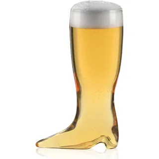 Oberglas Bierstiefel mundgeblasen 1 l | Mundgeblasene Bierstiefel und Stiefelgläser mit 1 Liter Volumen, originell als Bierglas und Geschenkidee