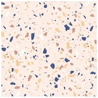 Bilderdepot24 Teppich Vinyl Wohnzimmer Schlafzimmer Flur Küche Muster Terrazzo, quadratisch - beige glatt, nass wischbar (Küche, Tierhaare) - Saugroboter & Bodenheizung geeignet beige 160 cm x 160 cm