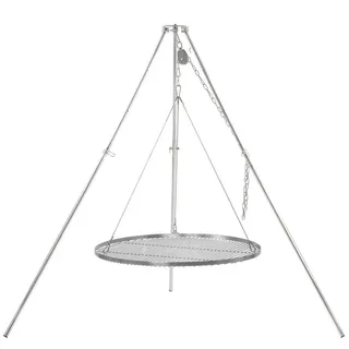 BBQ-Toro Schwenkgrill Dreibein Schwenkgrill mit Ø 80 cm Grillrost, Edelstahl, Höhen silberfarben