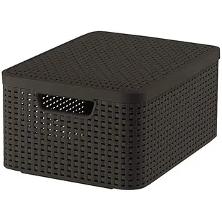 Curver 03618-210-00 Aufbewahrungsbox Style mit Deckel M, 18 L, dunkelbraun
