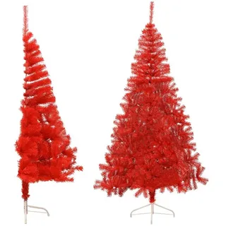 furnicato Künstlicher Weihnachtsbaum Künstlicher Halb-Weihnachtsbaum mit Ständer Rot 240 cm PVC rot
