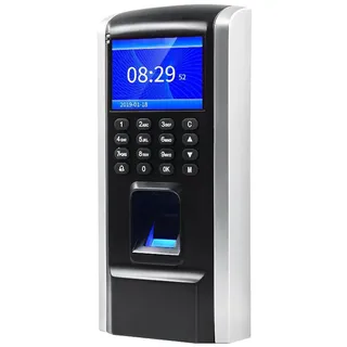 HDWR CTR12 Zeiterfassung, Stechuhr mit Fingerabdruck und RFID-Karte | Terminal für Kleinbetriebe, 125-kHz-Kartensystem, Passwort, Zeitplanung, Betrieb ohne Abo und Software