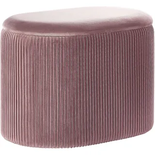 Beliani Pouf mit Stauraum Samtstoff 55 x 41 x 35 cm Rosa