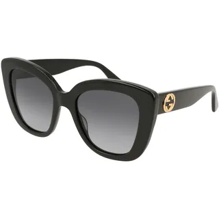 GUCCI Womens GG0327S Sunglasses, Black-Black-Grey, 52