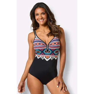 Badeanzug SUNFLAIR, Damen, Gr. 42, Cup B, schwarz, bedruckt, Elasthan, Polyamid, Badeanzüge Badeanzug