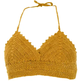 GURU SHOP Häkeltop, Bikinitop, Strandtop, Hippie Bra, Damen, handgefertigt | 100% Baumwolle, Slim Fit, ideal für Strand und Dancefloor, vielseitig kombinierbar. - 75A