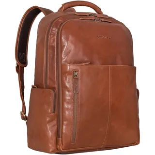 STILORD Sherlock Laptoprucksack Damen und Herren 17 Zoll Leder ideal als Studenten Rucksack Leder Cityrucksack groß Messenger Rucksack Retro und Lederrucksack Echtleder Farbe:maraska - braun