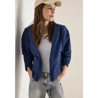 Cecil Jacke aus Baumwollmix mit Kapuze - Blau