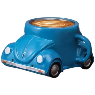 Uxsjakjsd Lustige Kaffeetasse in Form Eines Käfers, Modische Kaffeetasse in Autoform, Teetasse für Autofans, Handgefertigt, D
