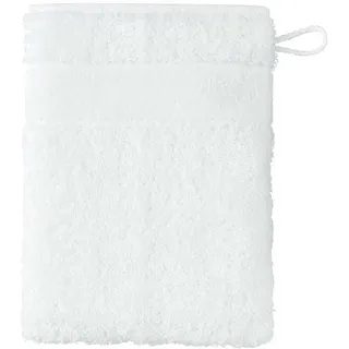 Feiler Handtücher Exclusiv mit Chenillebordüre Waschhandschuh 15x20 cm | weiß - weiß