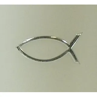 Wachsmotiv Fisch, silber glänzend - 20x40 mm - 9676 - Wachsdekor für Kerzen