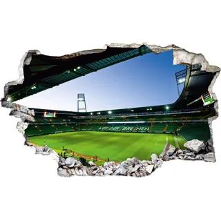 K&L Wall Art 3D Fußball Wandtattoo SVW Weserstadion Innen | SV Werder Bremen | Wandsticker | Klebebilder für die Wand Deko | 60x36 cm