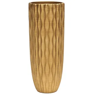 LuxusKollektion Dekovase Vase Kupfer 28cm Wasserwellenmuster Harz (1 St) goldfarben 8 cm x 27 cm x 10.6 cm