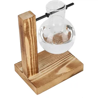 Set Aus Durchsichtigen Glas-wasserpflanzen, Kreative Hängevase Aus Holz Für Tischdekoration, Hydrokultur, Wohnaccessoires, Modell A