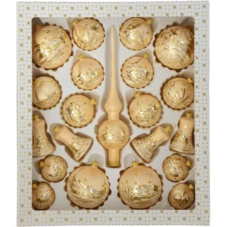 Jingle Bells Lauscha Christbaumkugel Set 21 teilig Golden Dreams