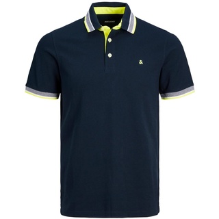 JACK & JONES Epaulos Kurzarm-poloshirt Dark Navy / Detail Neon S