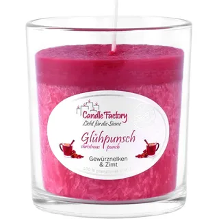 Candle Factory Party Light Duftkerzen aus pflanzlichem Stearin im Whiskey Glas, ca. 30h Brennzeit, Duft: Glühpunsch