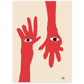 Paper Collective - Hamsa Hands Poster, 30 x 40 cm