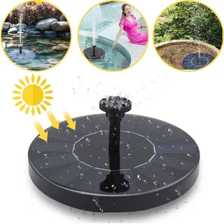 Yakimz Solar Springbrunnen Solar Teichpumpe Gartenpumpen Solarpumpe mit 1.5W Monokristalline Solar Panel Schwimmender Dekoration für Garten Kleine...