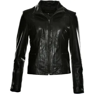 Lederjacke JCC "31020357", Damen, Gr. 40, schwarz, Oberstoff: 100% Lammnappa-Leder / Futter. 100% Polyester / Ärmelfutter: 100% Polyester, Jacken