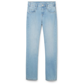 TOM TAILOR Damen Alexa Straight Jeans mit recyceltem Polyester, blau, Uni, Gr. 26/30