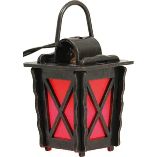 Krippenzubehör Laterne LED rot 4 cm Metall für Weihnachtsdeko - Rot/Schwarz