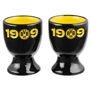 BVB 09 Borussia Dortmund Eierbecher 2er-Set aus Steingut Frühstückseierbecher