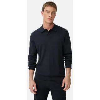 camel active Poloshirt aus reiner Baumwolle Langarm Shirts_Langarm-Poloshirt blau 6XL (66)