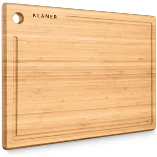 Schneidebrett Bambus 45cm rutschfest mit Saftrille