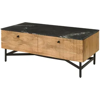 Massivmoebel24 Couchtisch LONDON Schwarz Akazie 120 x 60 x 45 cm