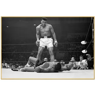 Sportstar Muhammad Ali VS Sonny Liston Poster Und Drucke Wandkunst Leinwand Malerei Wandbild Für Jungenzimmer (60x90 cm(ohne Rahmen))