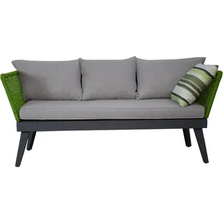 Gartenmöbel Gartensofa Outdoor Sofa Cuba 178 x 73 x 73 cm grün mit Kissen Garten Terrasse Balkon