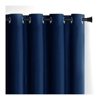 AmeliaHome RESTILO Vorhang Ösen 140 x 270 cm Blau