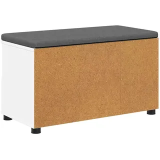 vidaXL Flurbank mit Kissen mit Schubladen 80 x 38 x 46 cm Weiß