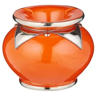 Marrakesch Orient & Mediterran Interior Aschenbecher Posacenere Kanita stile orientale in ceramica, colore arancione 11 cm, Handarbeit orange