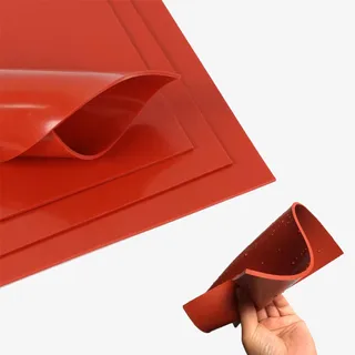 Estresen Rot Silikonmatte Kunsthandwerksmatten Silikonmatten für Kunsthandwerk, Schmuckguss, Harzformungen Matten zur Herstellung von Dichtungen und Abdichtungen 50x50CM Dicke 5mm