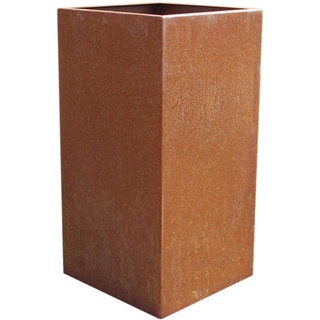 Vivanno Blumenkübel Pflanzkübel Pflanzsäule Cortenstahl Metall Eckig Block, Rostbraun (40x40x80 cm)